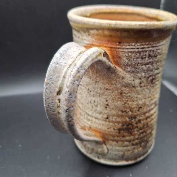 Handcrafted Rustic Ceramic Mug With Earthy Tones Textured Finish Artisan Pottery - Picture 4 of 6